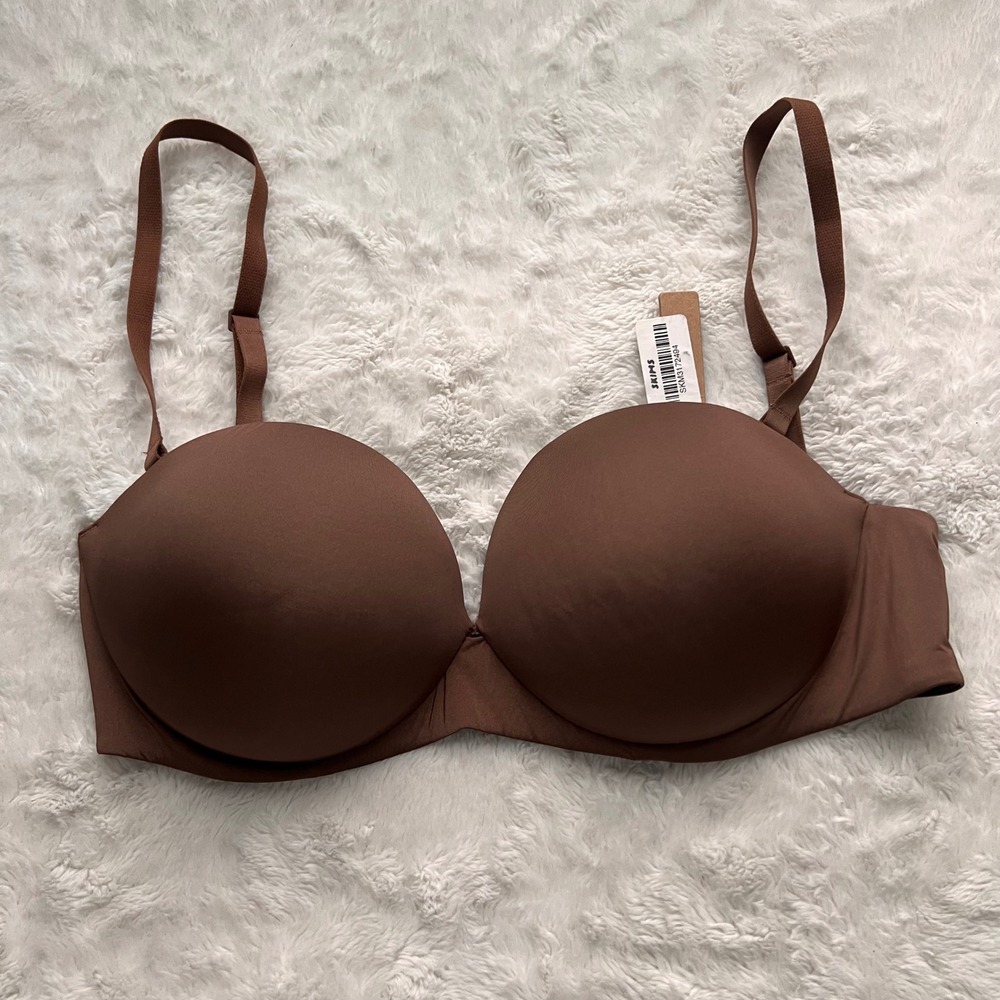 SKIMS Women Ultimate Push-Up Strapless Bra Jasper Brown BA-BAN-3208 Size 36D NEW